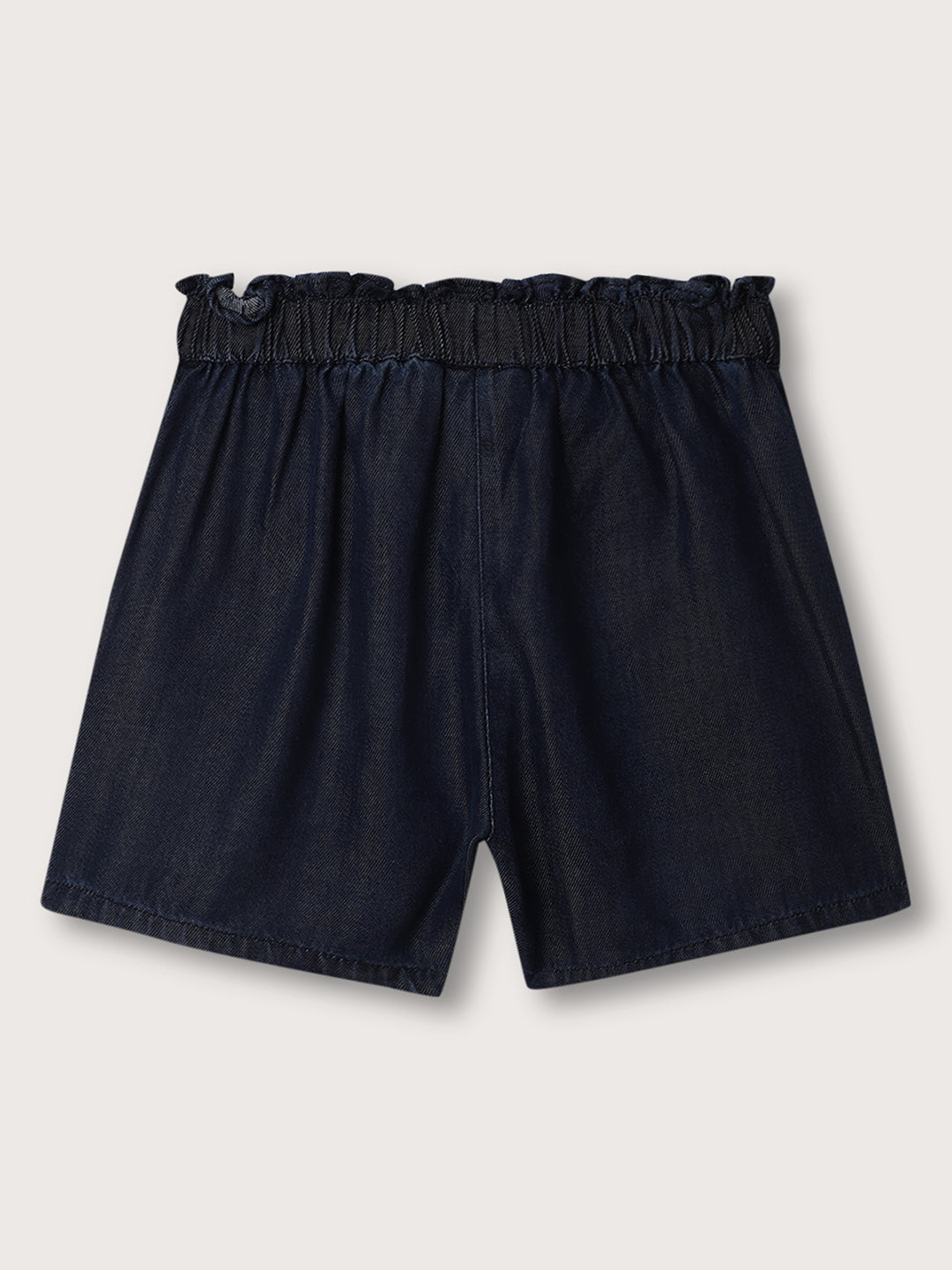 Blue Giraffe Girls Dark Blue Washed Regular Fit Shorts