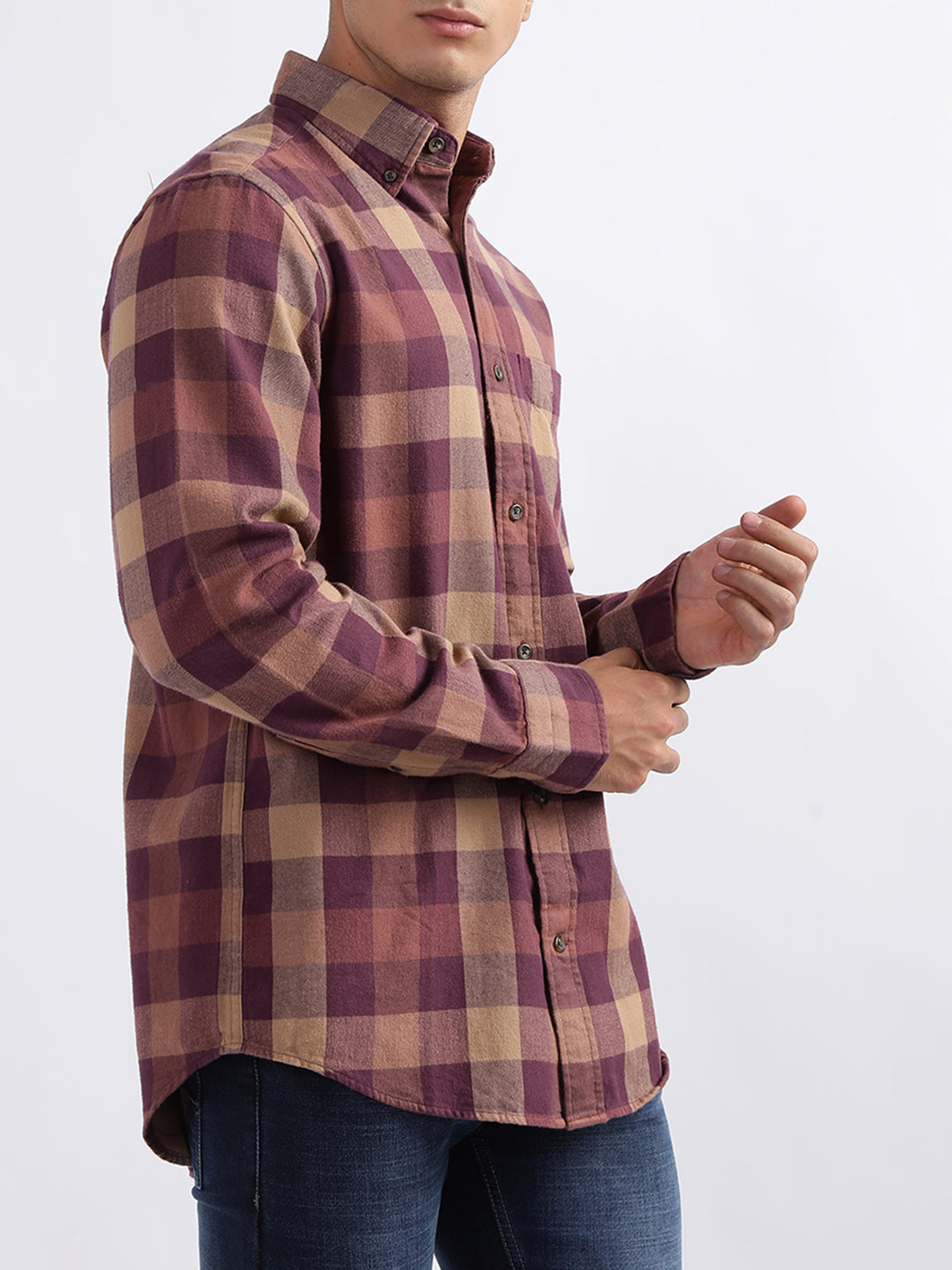 Gant Wine Checked Regular Fit Shirt