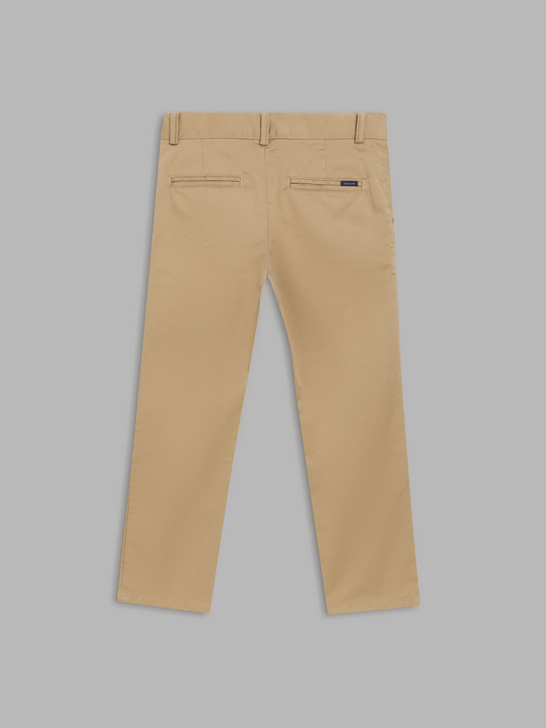 Khaki Cotton Tailored Trousers for Men