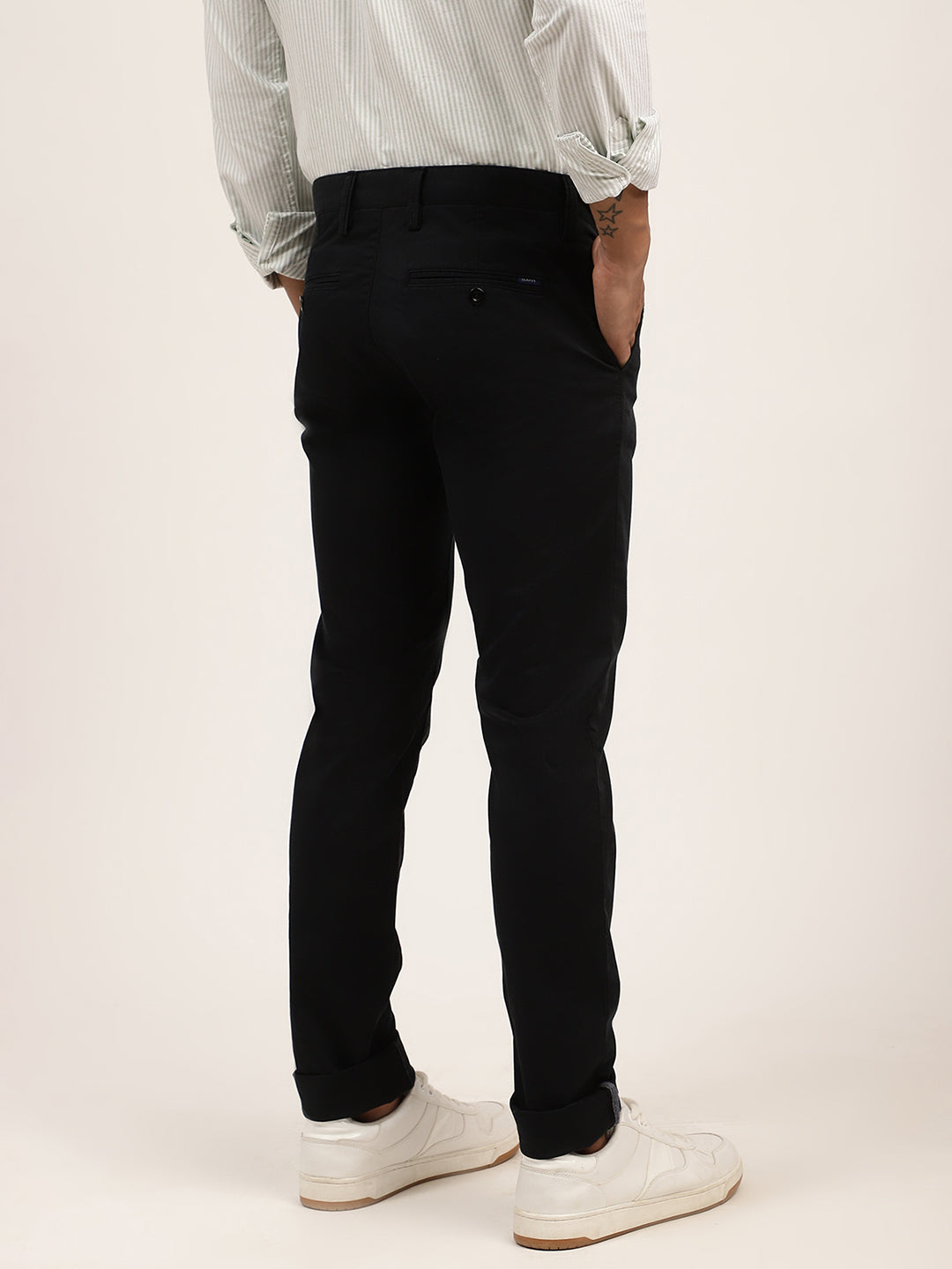 Gant Men Black Slim Fit Trousers