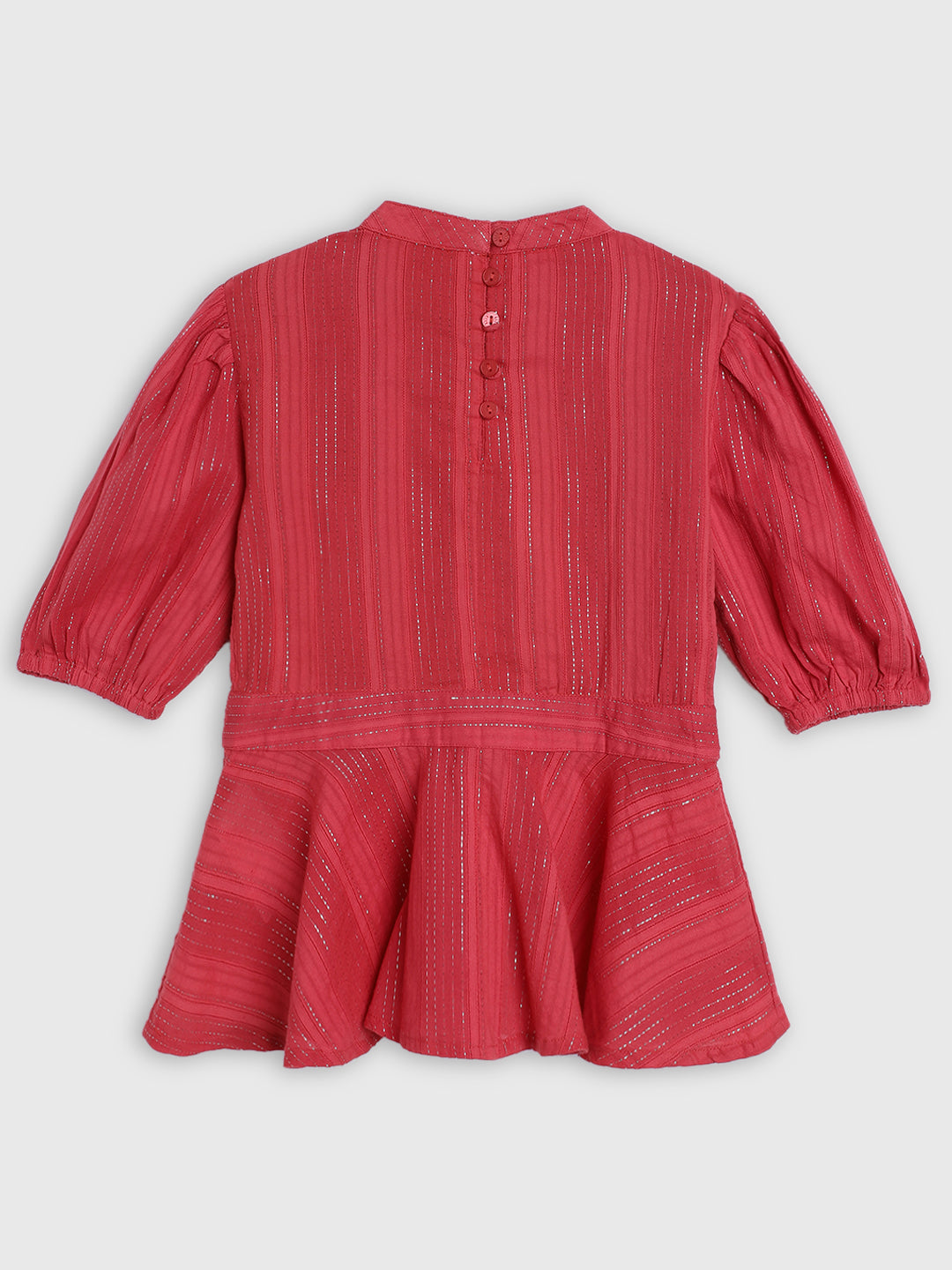 Elle Kids Girls Red Solid Round Neck Top