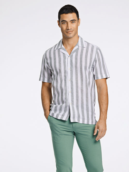 Lindbergh Men Multi Striped Collar Shirt