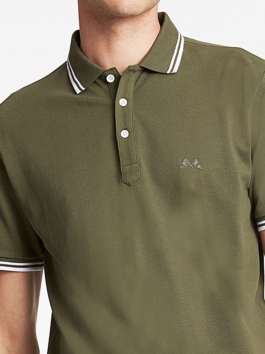 Lindbergh Men Green Solid Polo TShirt