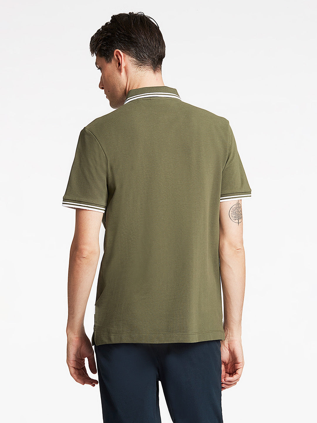 Lindbergh Men Green Solid Polo TShirt