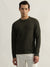 Lindbergh Men Green Solid Round Neck Full Sleeves Pullover Style Sweater