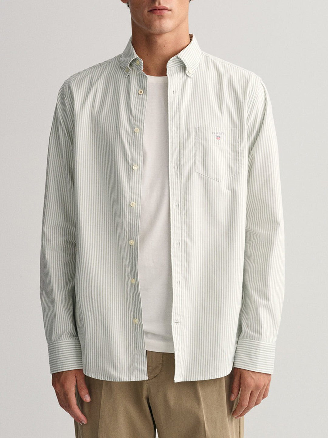 Gant Green Oxford Striped Regular Fit Shirt