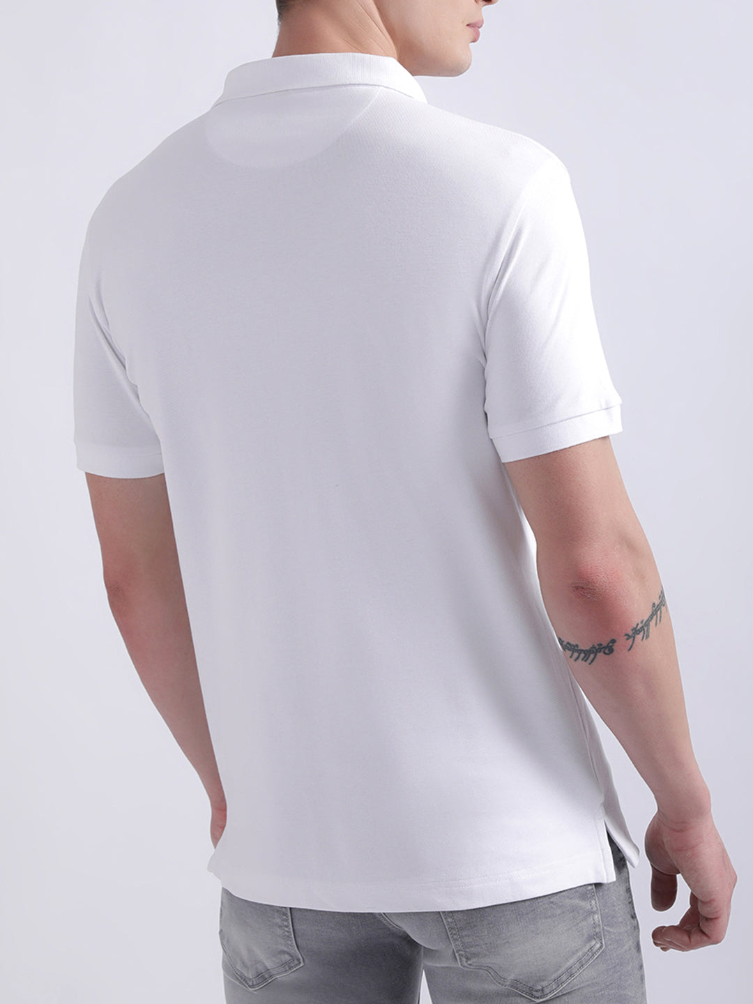 Iconic White Logo Regular Fit Polo T-Shirt