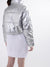 DKNY Women Silver Solid High Neck Jacket