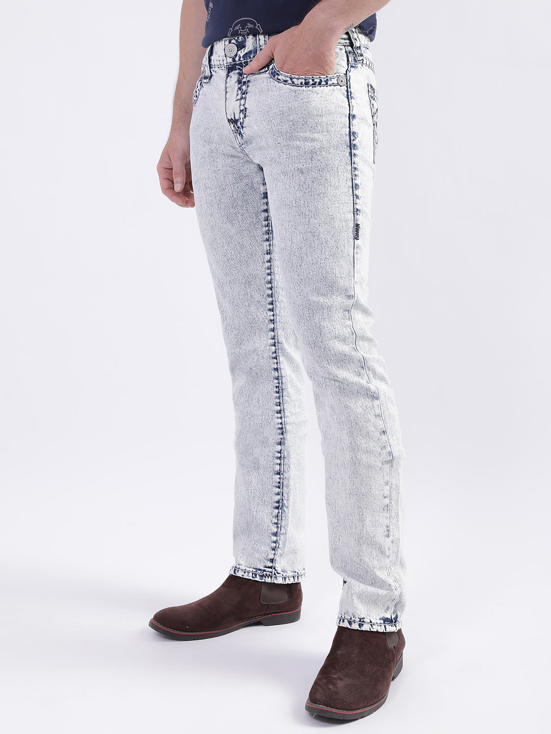 True Religion Men Straight Fit Heavy Fade Jeans