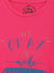 Blue Giraffe Girls Pink Printed Round Neck TShirt