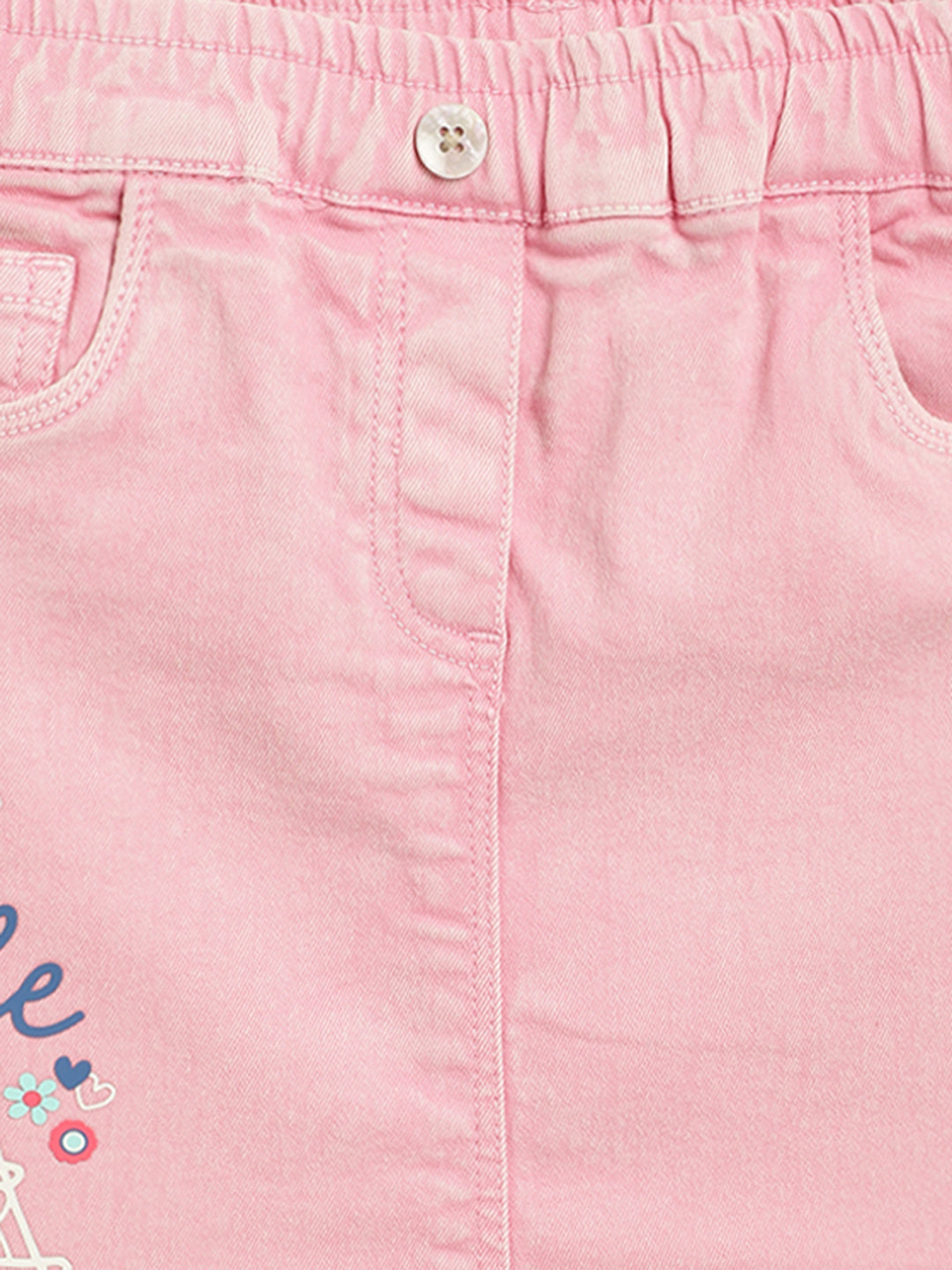 Elle Kids Girls Pink Printed Regular Fit Skirt