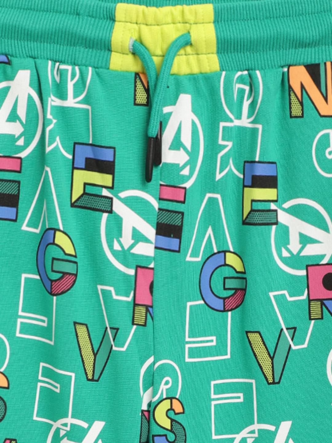 Blue Giraffe Boys Green Printed Regular Fit Shorts