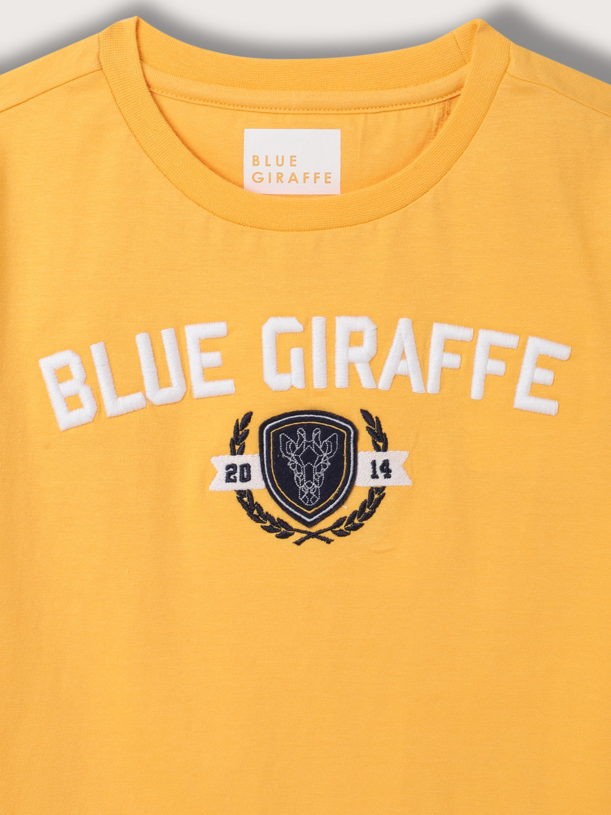 Blue Giraffe Kids Yellow Fashion Logo Regular Fit T-Shirt