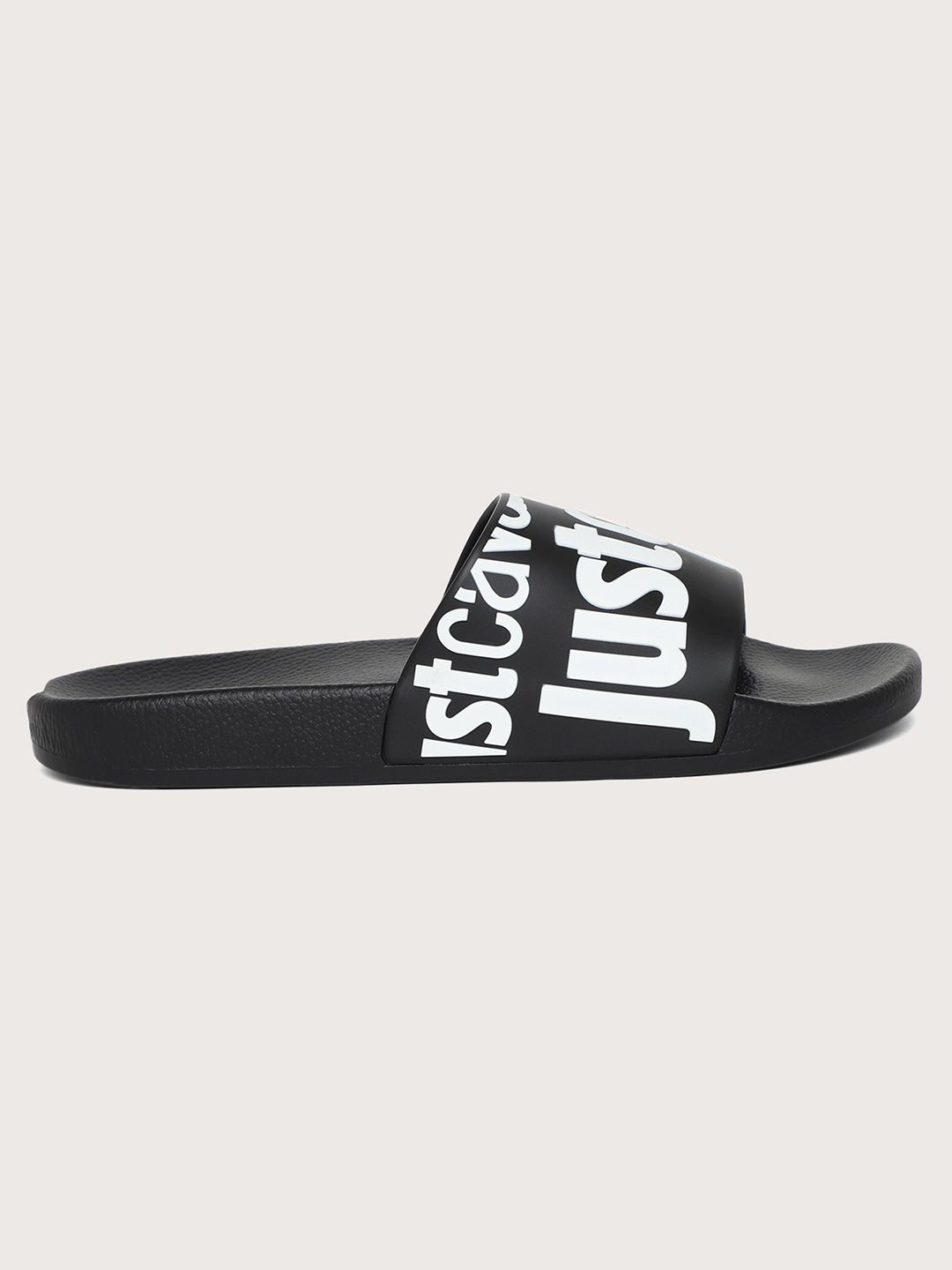 Just Cavalli Men Black Sliders ICONIC INDIA Iconic India