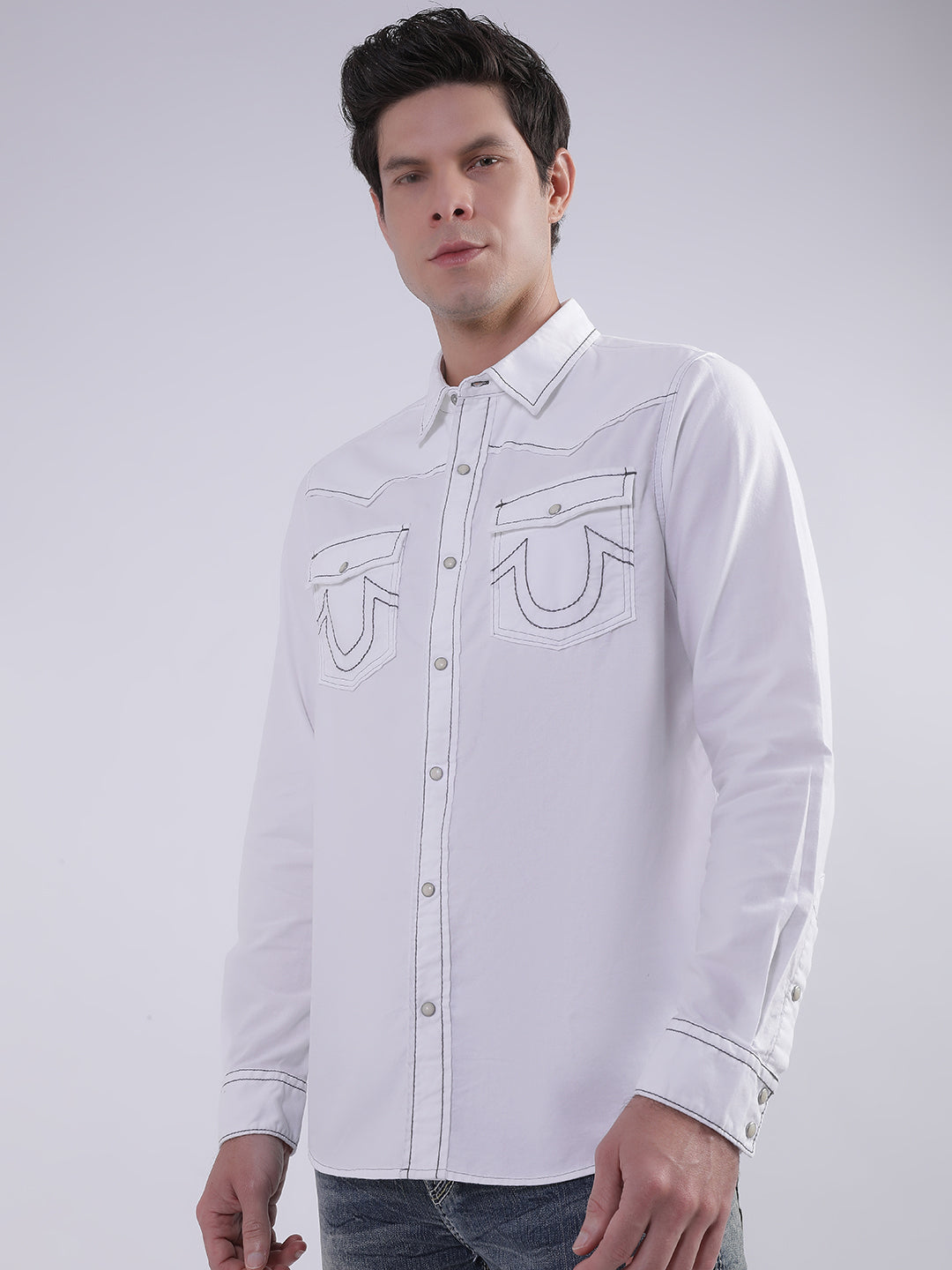 True Religion White Fashion Regular Fit Shirt