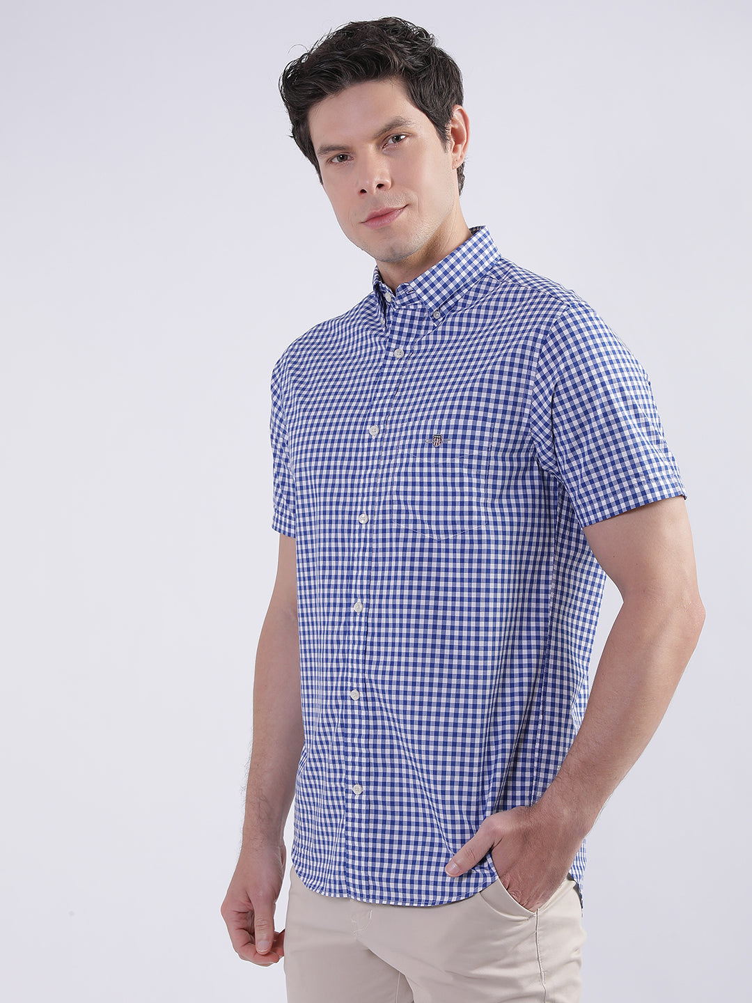 Gant Blue Fashion Checked Regular Fit Shirt