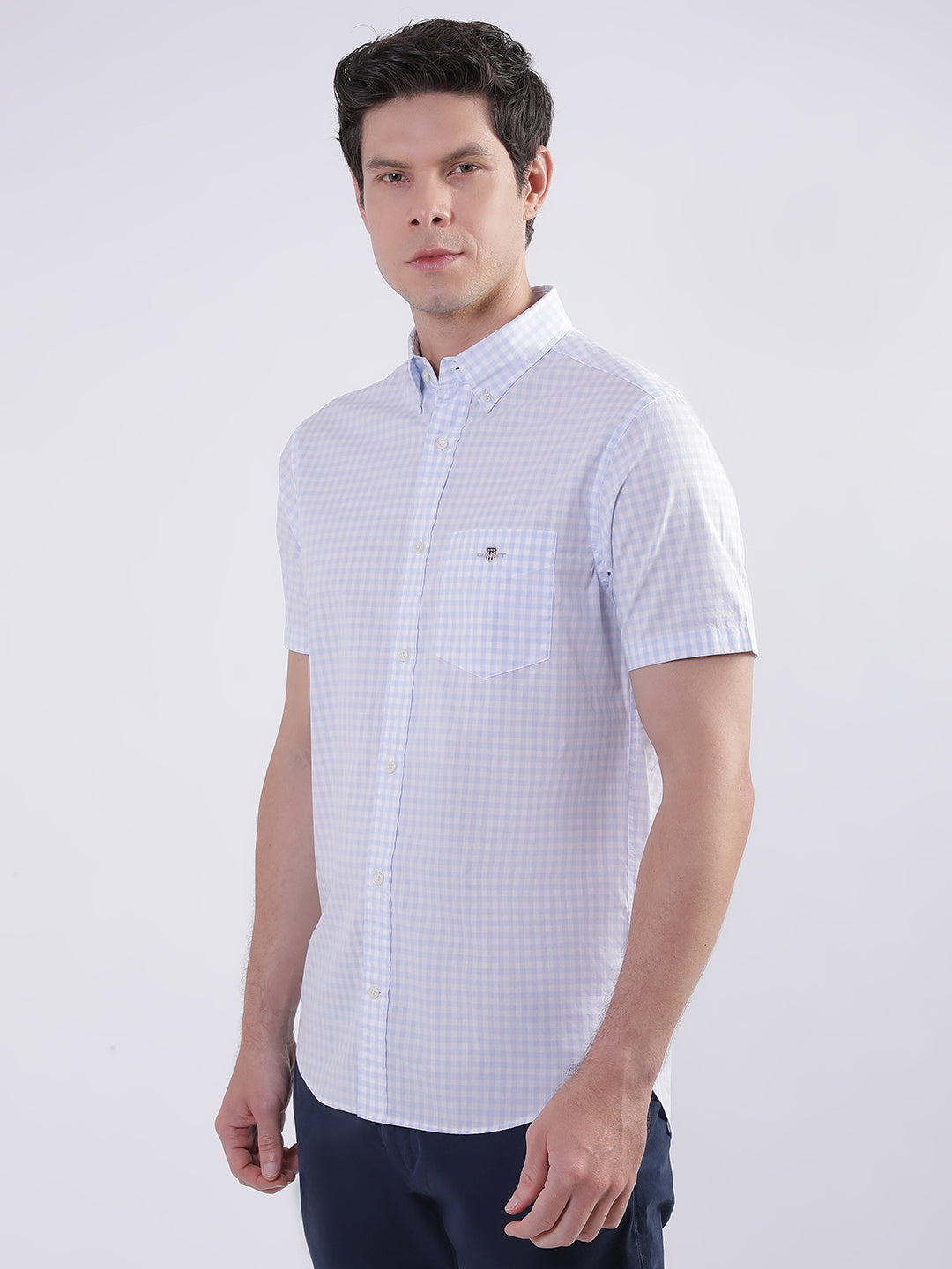 Gant Blue Fashion Checked Regular Fit Shirt