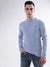 Gant Men Blue Solid Round Neck Sweater