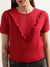 Elle Women Red Solid Round Neck Top