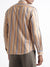 Iconic Brown Striped Regular Fit Shirt