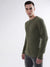 Gant Men Green Solid Round Neck Sweater