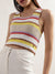 Elle Women Multi Striped Scoop Neck Top