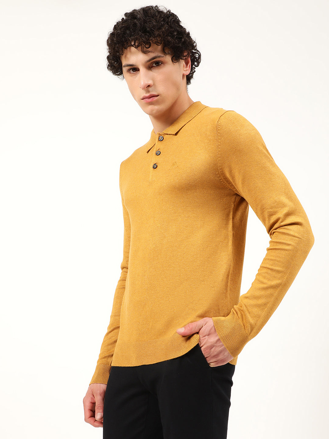 Lindbergh Men Brown Solid Round Neck Sweater