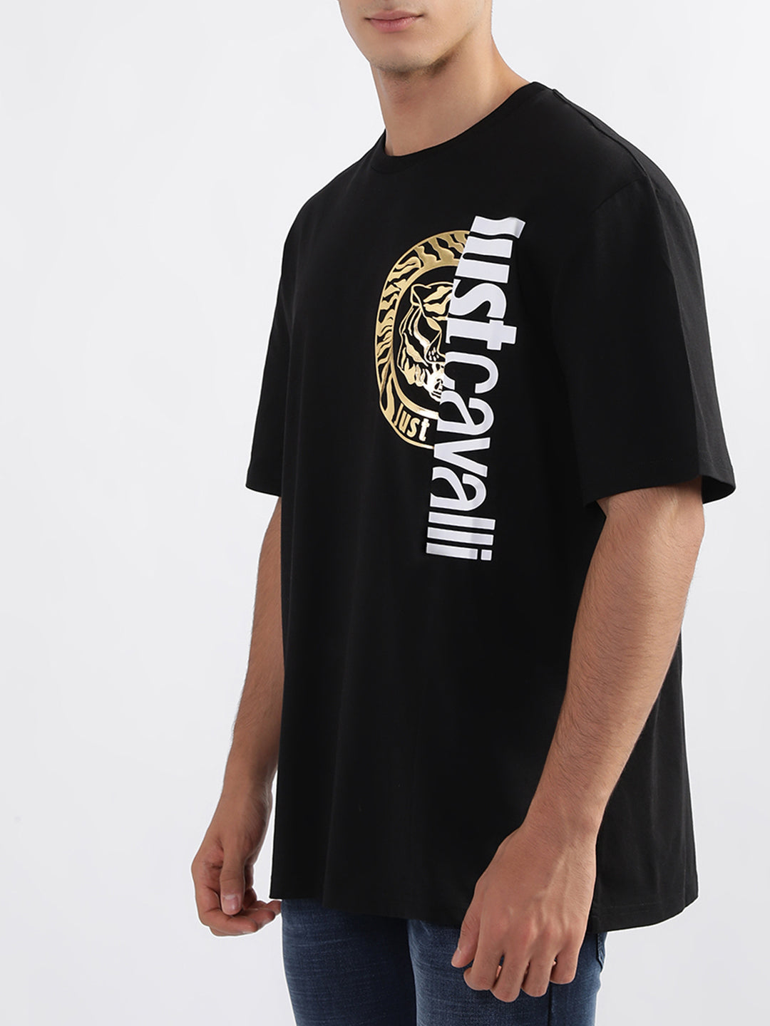 Just Cavalli Black Fashion Logo Slim Fit T-Shirt