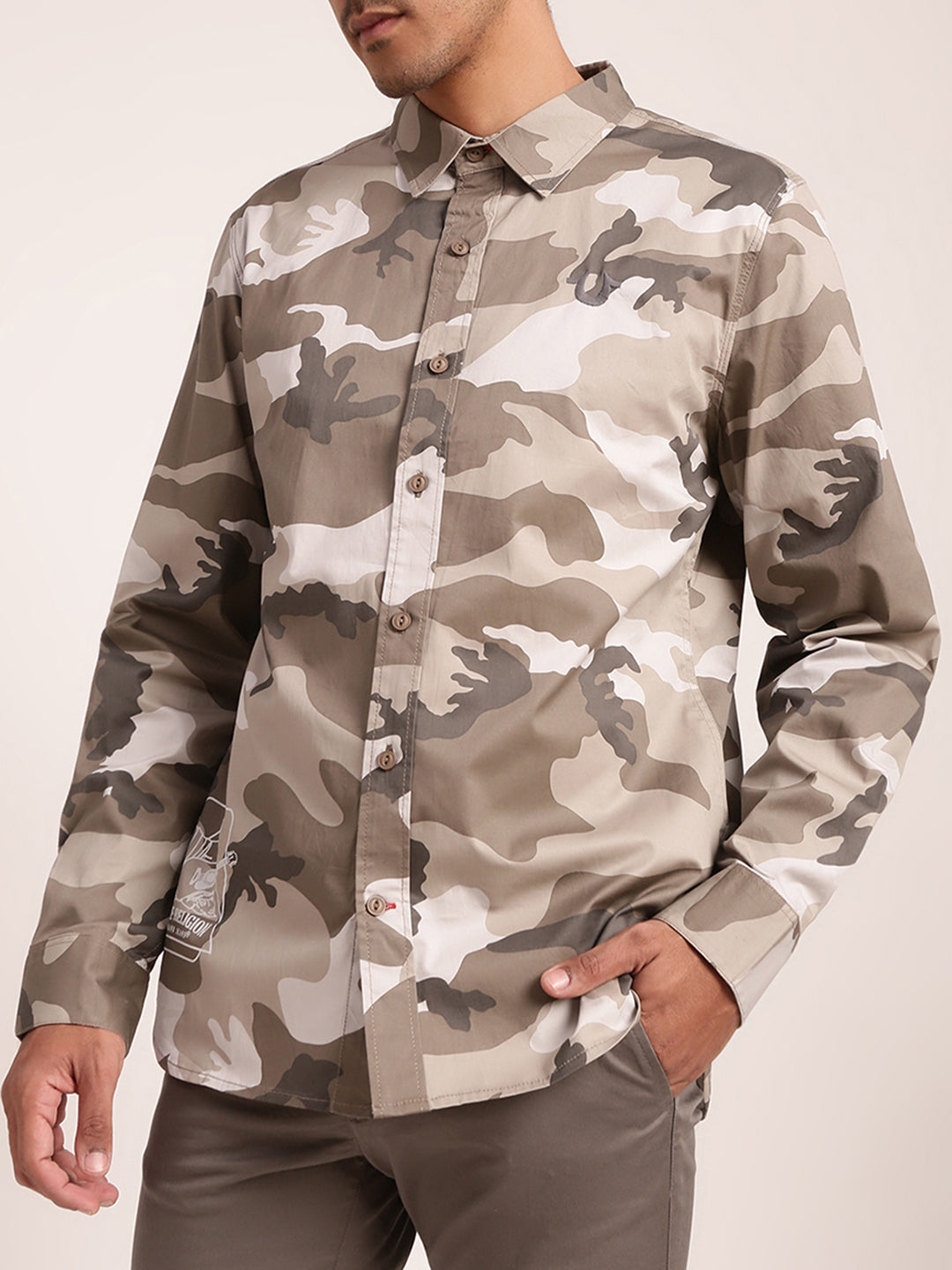 True Religion Multi Camo Regular Fit Shirt