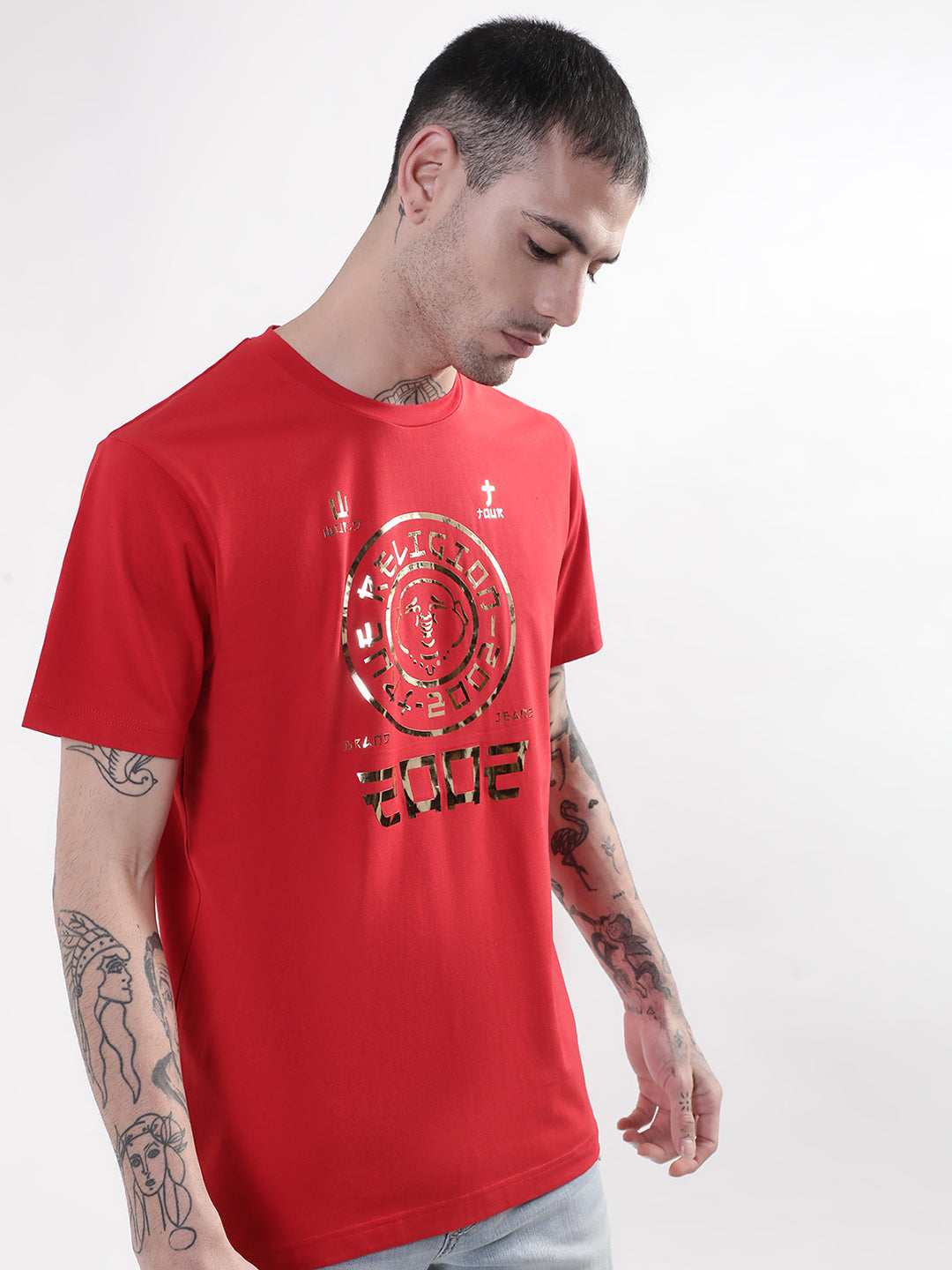 True Religion Red Graphic Logo Regular Fit T-Shirt