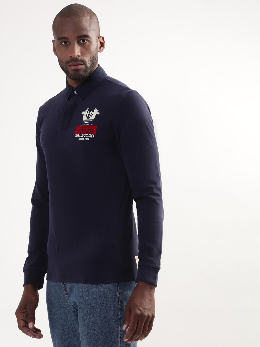 True Religion Peacoat Regular Fit Polo T-Shirt