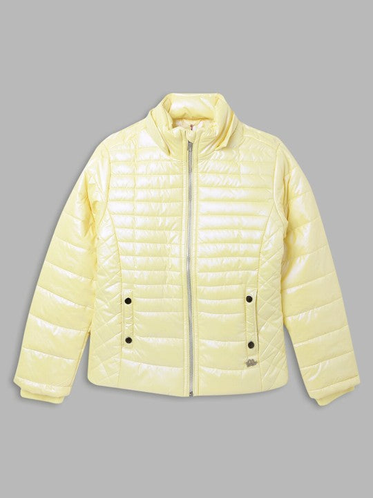 Elle Kids Girls Yellow Solid Jacket