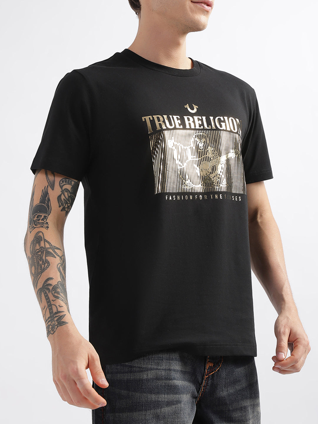 True Religion Jet Black Fashion Logo Regular Fit T-Shirt