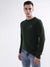 Gant Men Green Solid Round Neck Sweater