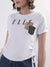 Elle Women White Solid Round Neck TShirt