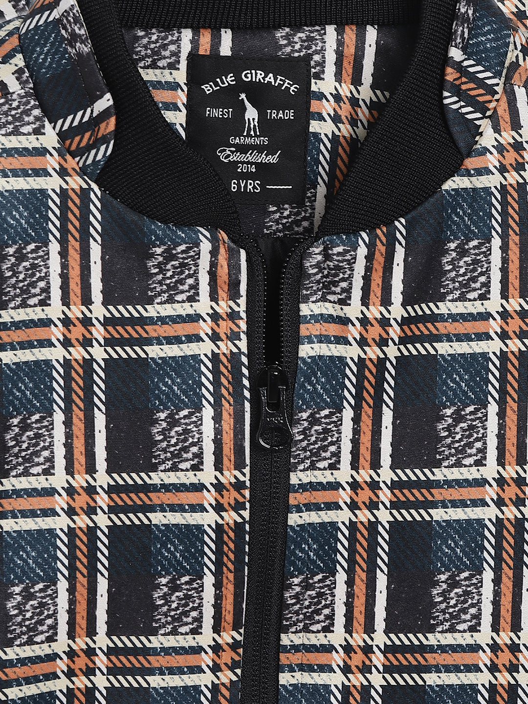 Blue Giraffe Boys Multi Printed Collar Jacket