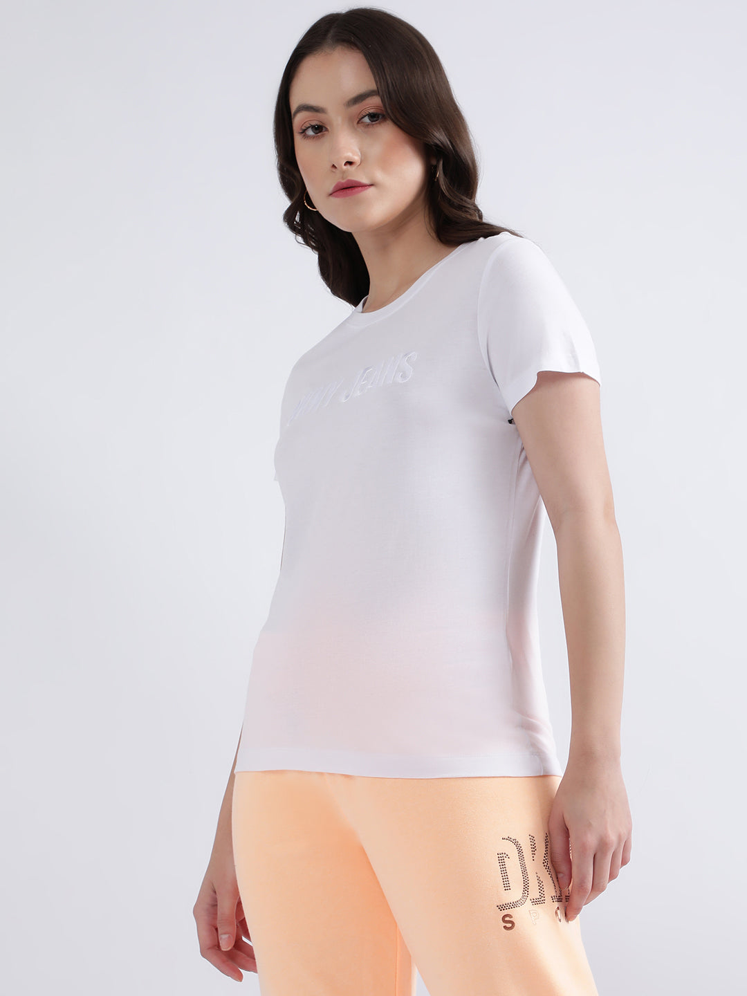 Dkny White Fashion Logo Regular Fit T-Shirt