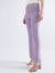 Elle Women Lilac Solid Regular Fit Trouser