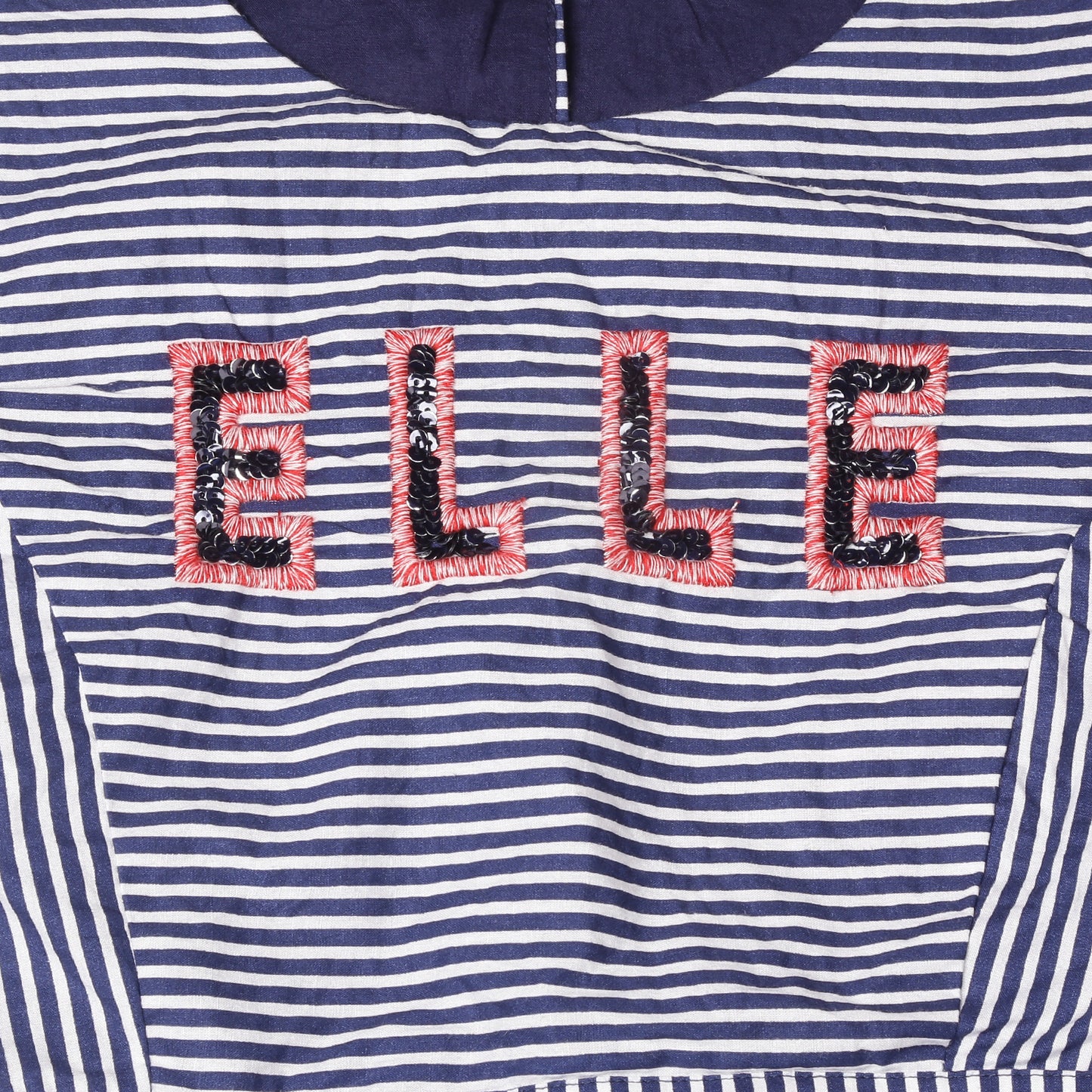 Elle Kids Girls Navy Printed Round Neck Dress