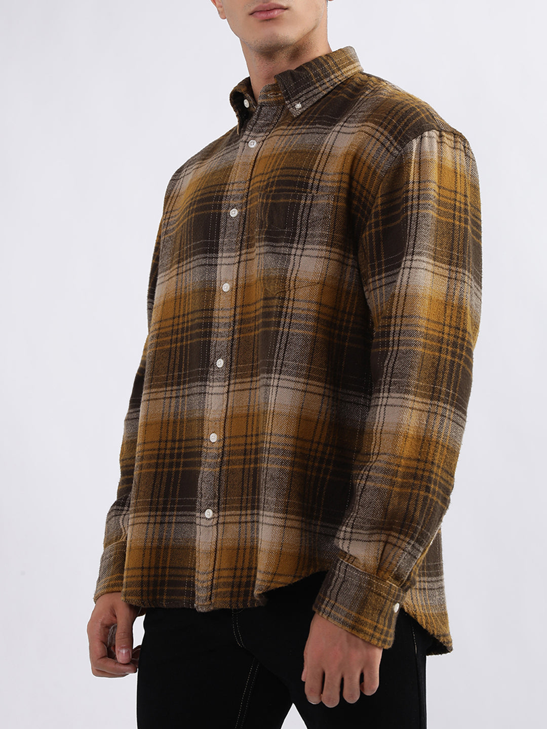 Gant Brown Checked Relaxed Fit Shirt