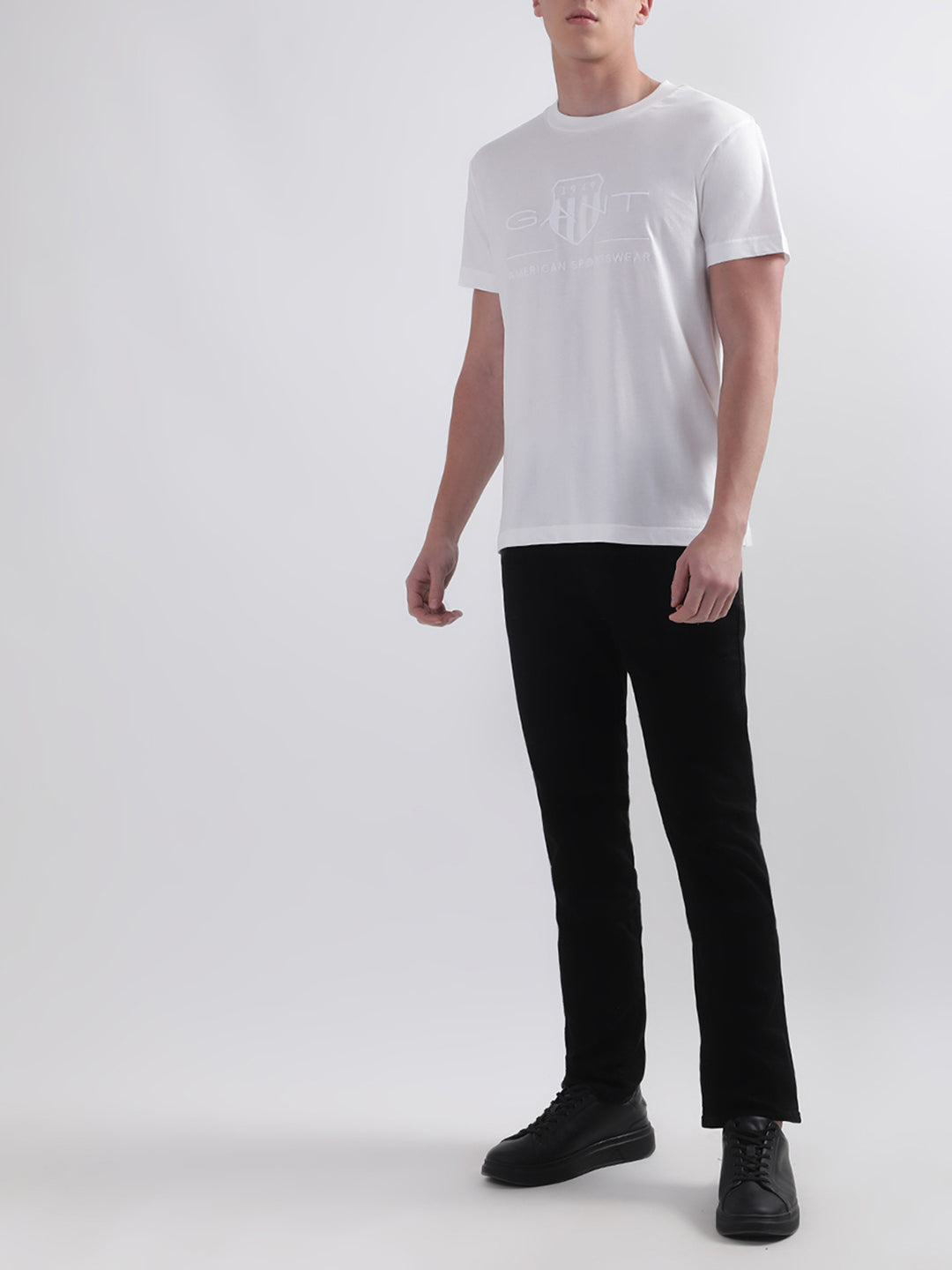 Gant White Tonal Archive Shield Logo Regular Fit T-Shirt