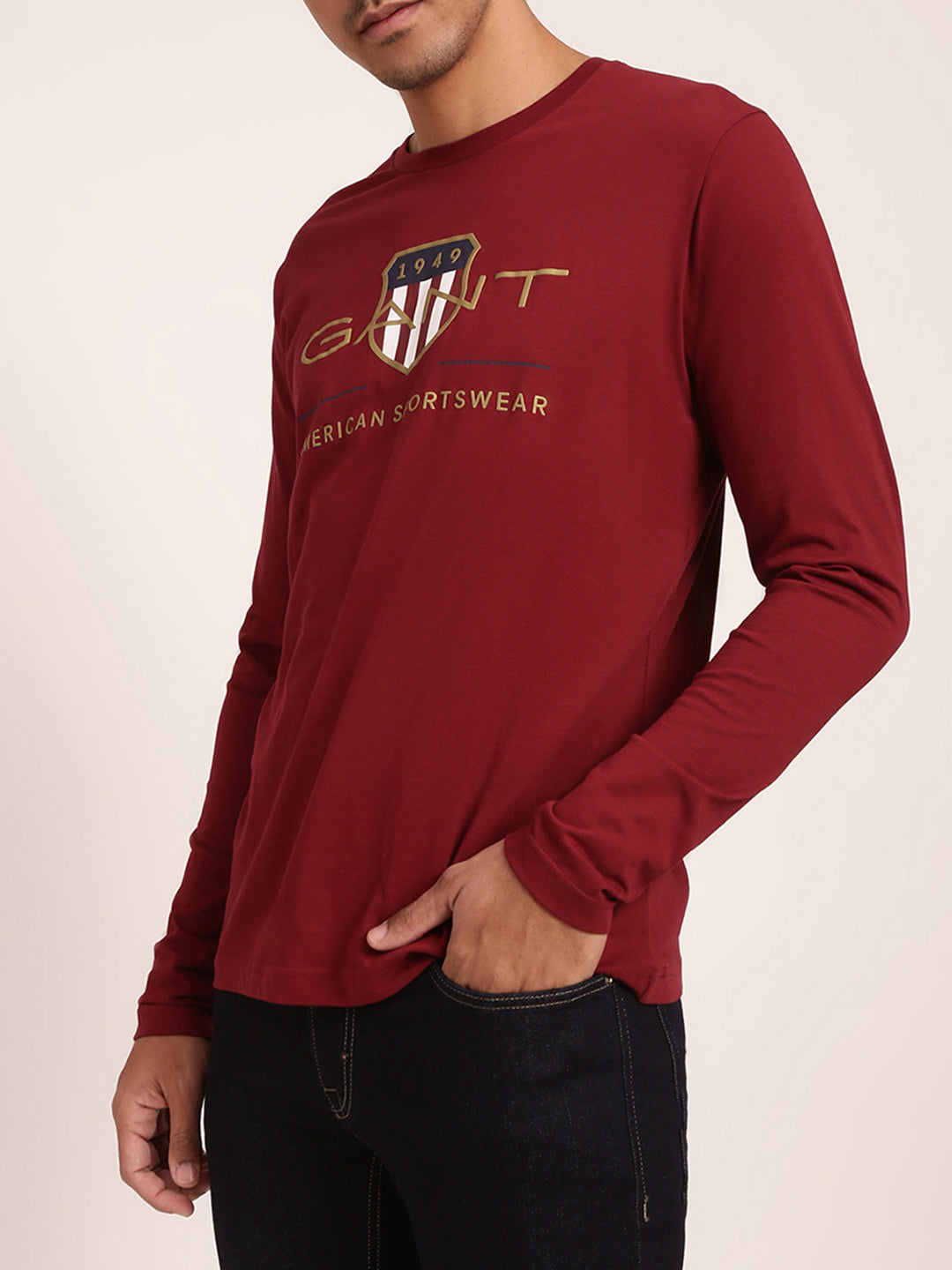 Gant Maroon Logo Regular Fit T-Shirt