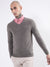 Gant Men Grey Solid V Neck Sweater