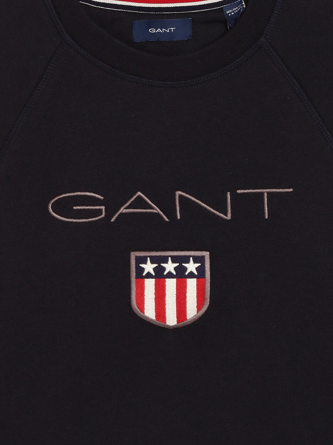 Gant Boys Navy Blue Solid Round Neck Sweatshirt