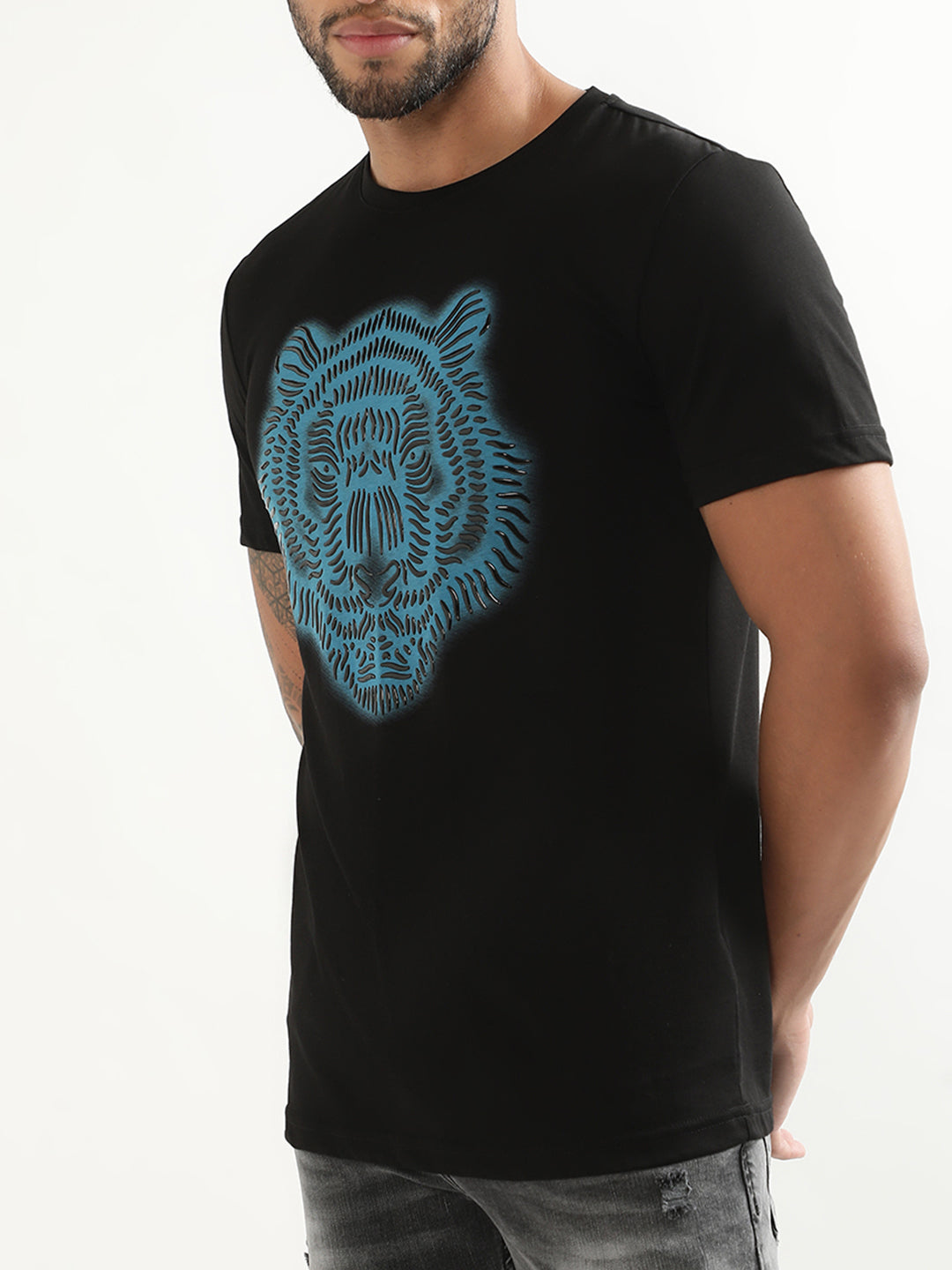 Antony Morato Black Printed Slim Fit T-Shirt