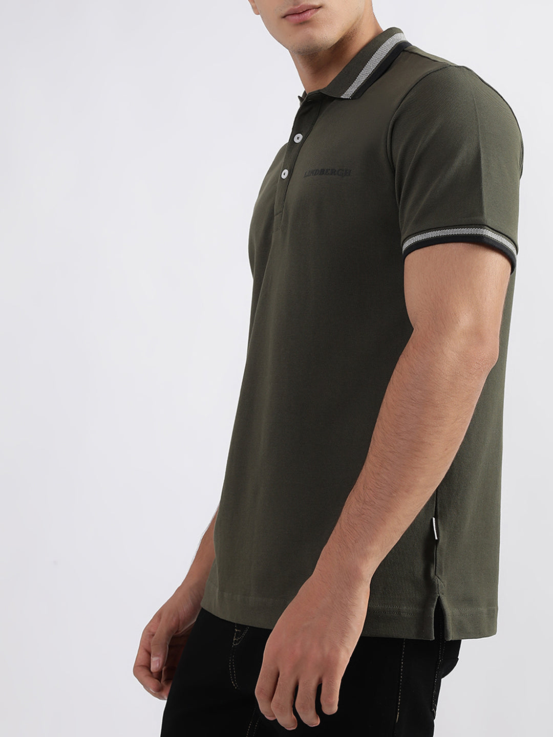 Lindbergh Green Fashion Regular Fit Polo T-Shirt