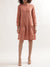 Elle Women Peach Solid Collar Dress