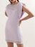 Elle Women Lilac Solid Round Neck Dress