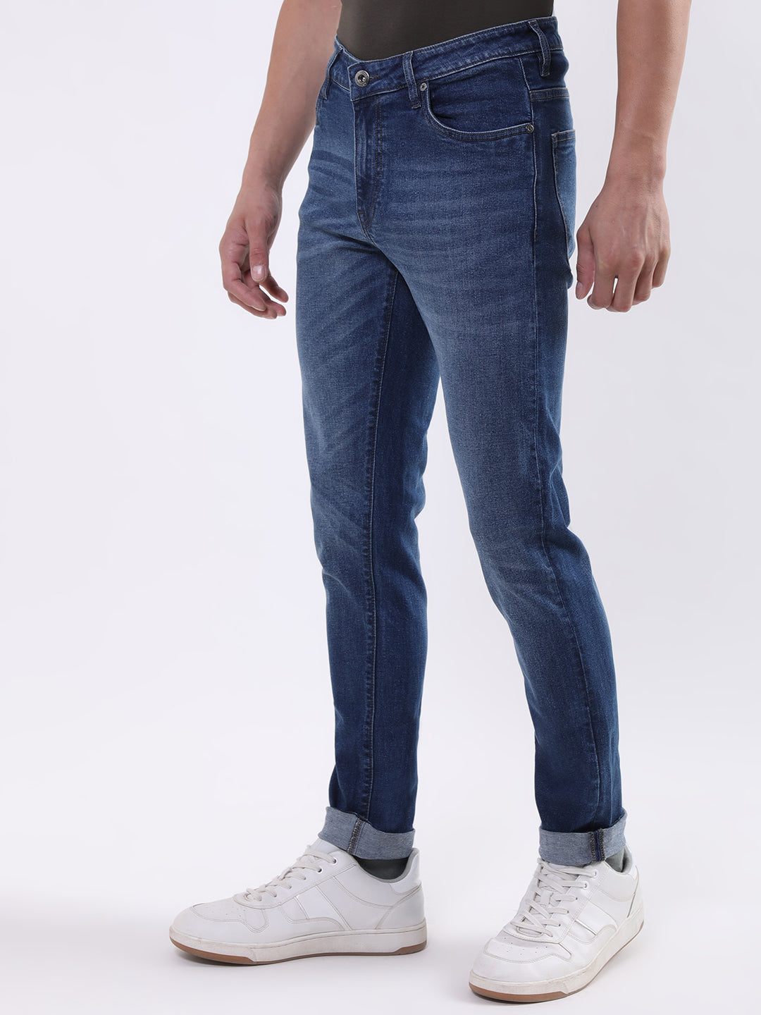 Lindbergh Men Blue Solid Slim Fit Jeans