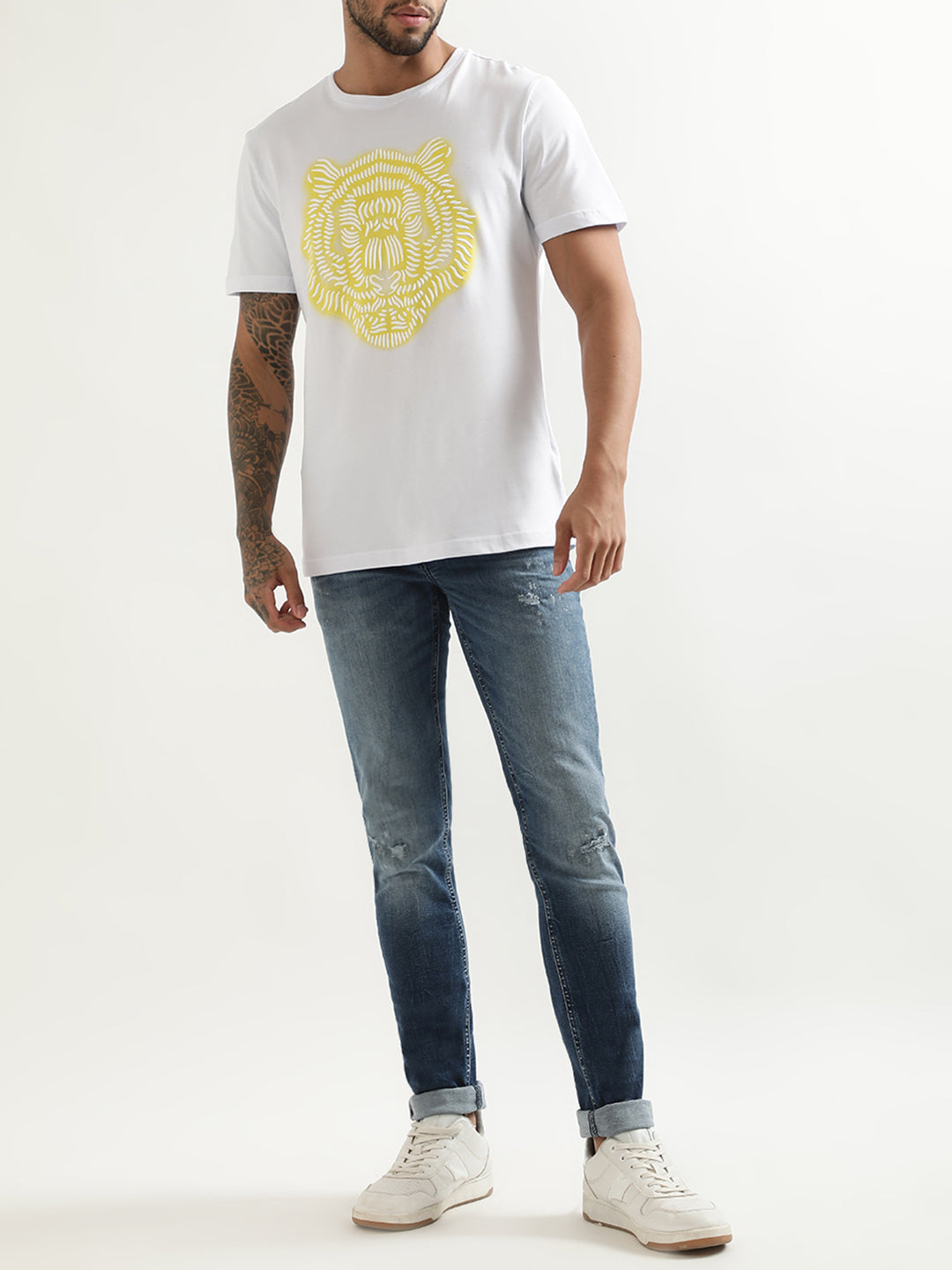 Antony Morato White Printed Slim Fit T-Shirt